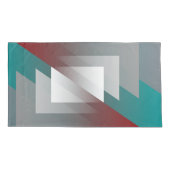 Housse D'oreillers Triangles gris turquoise sur bordeaux (Dos-gauche)