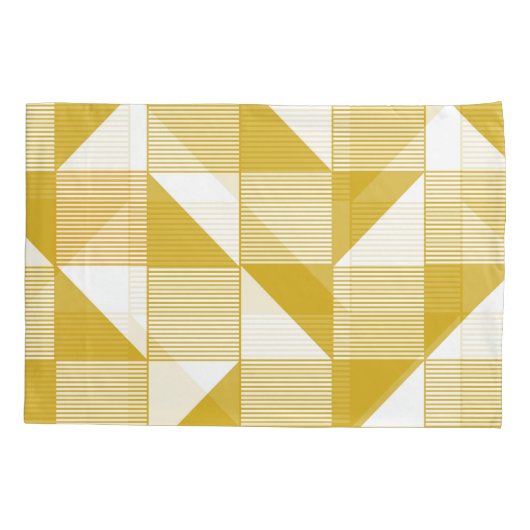 Housse D'oreillers Triangles Jaunes : Motif Linéaire Sans Seamless. (Dos)