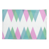 Housse D'oreillers Triangles rose et vert (Dos)