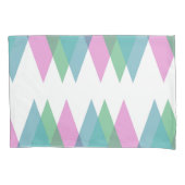 Housse D'oreillers Triangles rose et vert (devant)