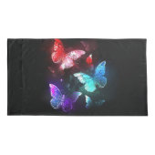Housse D'oreillers Trois papillons brillants sur l'arrière - plan de  (Dos)