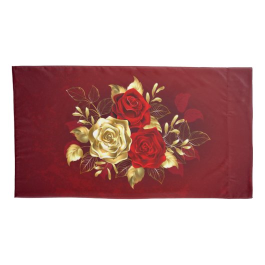 Housse D'oreillers Trois Roses de bijoux (Dos-Droit)