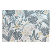 Housse D'oreillers Tropcal Grey Gold Foliage Floral Pattern (Dos-gauche)