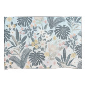 Housse D'oreillers Tropcal Grey Gold Foliage Floral Pattern (devant-Droit)