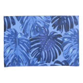 Housse D'oreillers Tropical Blue Monstera Jungle Feuille Motif (devant-Droit)