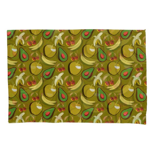 Housse D'oreillers Tropical fruit seamless pattern yellow (devant-gauche)
