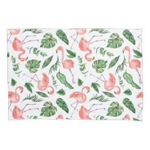 Housse D'oreillers Tropical Pink Flamingo Pattern v2