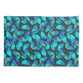Housse D'oreillers Tropical Rainforest Pretty Blue Butterflies Print (Dos-gauche)