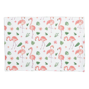 Housse D'oreillers Tropical rose Flamingo