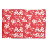 Housse D'oreillers Tropiques Rouge Et Blanc (Dos-gauche)