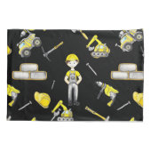 Housse D'oreillers Truck Dump de construction jaune mignon (Dos)