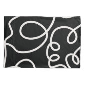 Housse D'oreillers Trucs De Brosse Abstrait Noir Et Blanc (Dos)