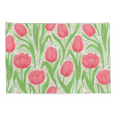 Housse D'oreillers Tulipes en rouge et vert (Dos-Droit)