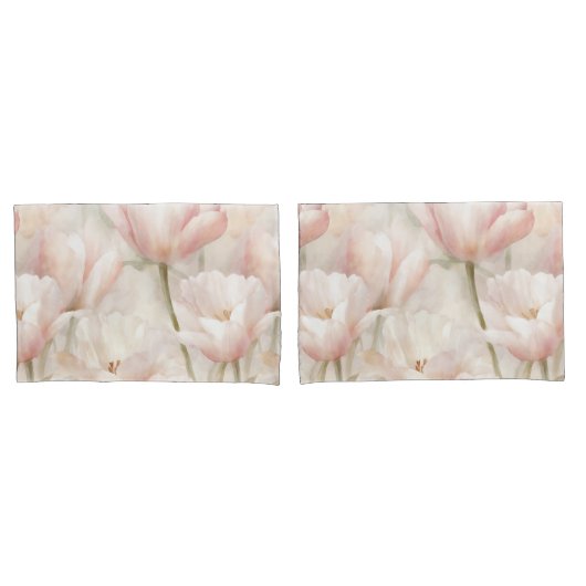 Housse D'oreillers Tulipes roses rousses Florales (devant-Set)