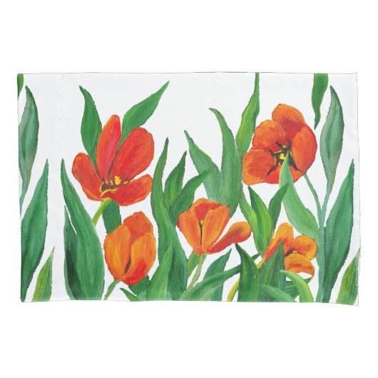 Housse D'oreillers Tulipes rouges (devant)