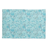 Housse D'oreillers Turquoise bleu et blanc Elegance Paisley (Dos)