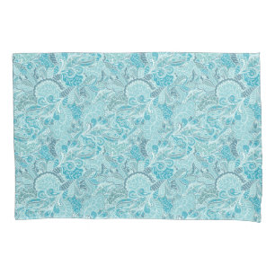 Housse D'oreillers Turquoise bleu et blanc Elegance Paisley
