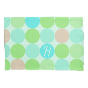 Housse D'oreillers Turquoise Blue, Apple Green et Light Coral Circles