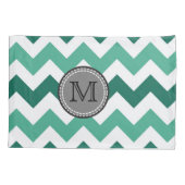 Housse D'oreillers Turquoise et Mint Chevron Zigzag Monogram (Dos)