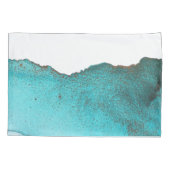 Housse D'oreillers Turquoise sophistiqué Noir Abstrait Art Encre d'al (Dos-gauche)