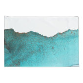 Housse D'oreillers Turquoise sophistiqué Noir Abstrait Art Encre d'al (Dos-Droit)