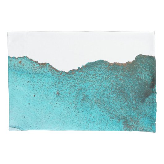Housse D'oreillers Turquoise sophistiqué Noir Abstrait Art Encre d'al (devant-gauche)