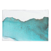 Housse D'oreillers Turquoise sophistiqué Noir Abstrait Art Encre d'al (Dos)