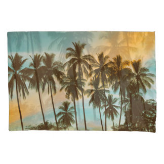 Housse D'oreillers Twilight Tropical : Cocout Palm Silhouette