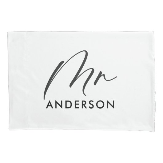 Housse D'oreillers Typographie moderne élégant script m cadeau (devant)