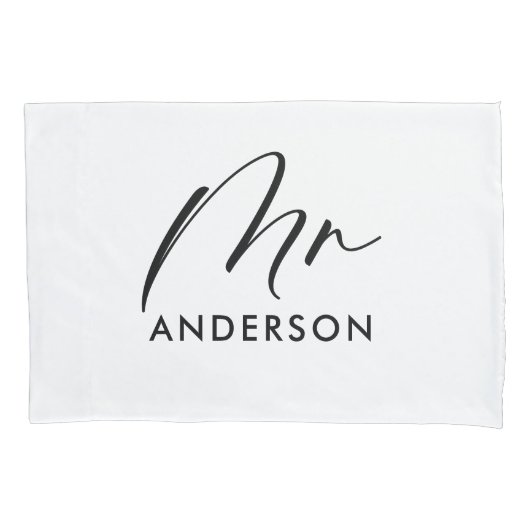 Housse D'oreillers Typographie moderne élégant script m coussin cadea (devant)