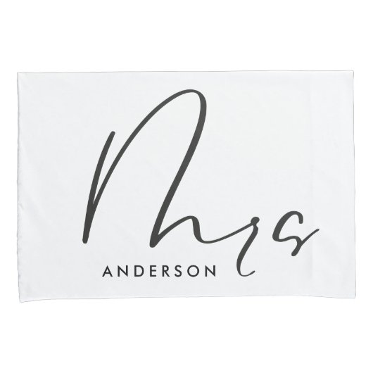 Housse D'oreillers Typographie moderne élégant script m mrs cadeau (devant-Droit)