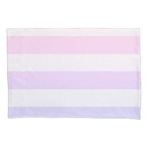 Housse D'oreillers Ulra violet et rose pastel rayures