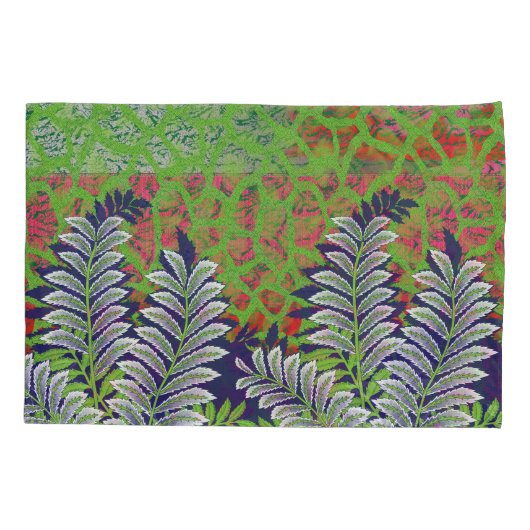 Housse D'oreillers un design de motif vert et jaune (Dos)