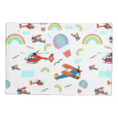 Housse D'oreillers Un garçon Motif volant en blanc (Dos)