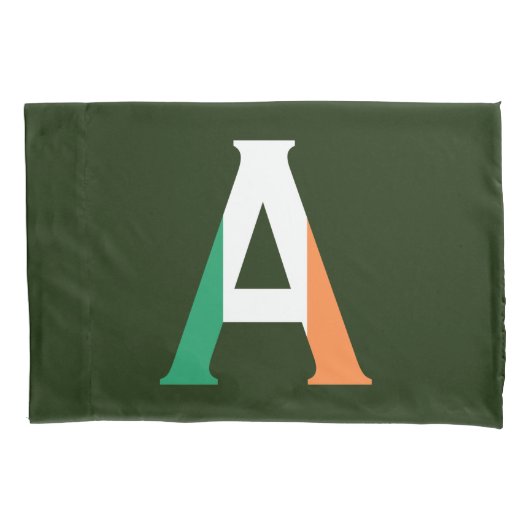 Housse D'oreillers Un monogramme superposé sur le drapeau irlandais p (devant)