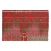 Housse D'oreillers un motif à croix avec fleurs rouges et vignes (Dos)