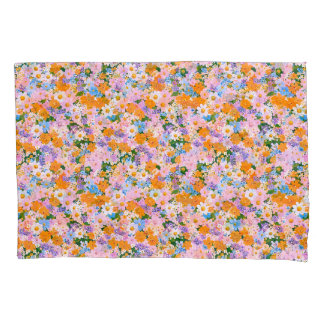 Housse D'oreillers Un motif transparent de fleurs colorées