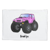 Housse D'oreillers Un Pink Monster Cartoon (Dos)