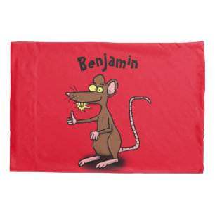 Housse D'oreillers Un rat brun mignon pouce vers le haut dessin animé