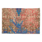 Housse D'oreillers un tableau d'écharpe bleu et beige (Dos)