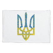 Housse D'oreillers Un trident ukrainien texturé drapeau d'Ukraine cou (Dos)