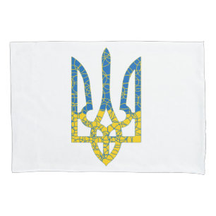 Housse D'oreillers Un trident ukrainien texturé drapeau d'Ukraine cou