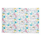 Housse D'oreillers Unicorn Et Motif Dinosaure (Dos-gauche)