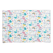 Housse D'oreillers Unicorn Et Motif Dinosaure (devant-Droit)
