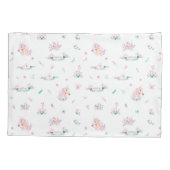 Housse D'oreillers Unicorne En Fleurs Whimsical Aquarelle rose (Dos)