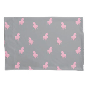 Housse D'oreillers Unicorne rose invisible sur gris