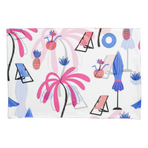 Housse D'oreillers Vacances d'été : Palm Trees Ananas Motif