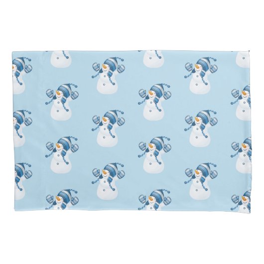 Housse D'oreillers Vacances d'hiver Pillowcase-Snowman (devant)