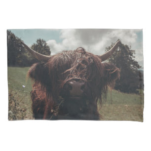 Housse D'oreillers Vache écossaise de la région montagneuse noire pât