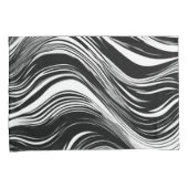 Housse D'oreillers Vague noire et blanche Abstraite (devant-Droit)